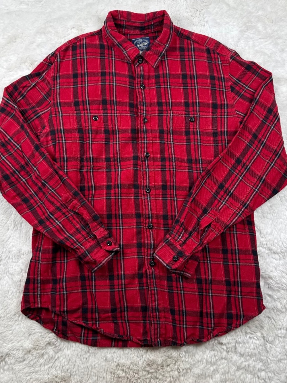 J. Crew Sportsman Outfitter Plaid Cotton Button Up Shirt Red Men's Large